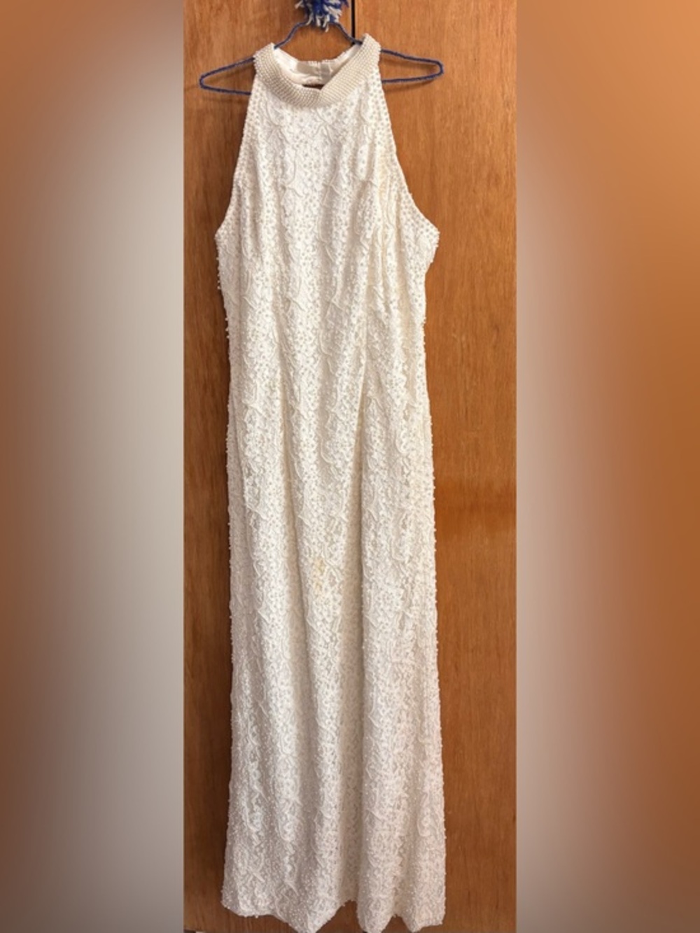 David's Bridal St. Tropez Bead Embellished Lace  Ivory Dress